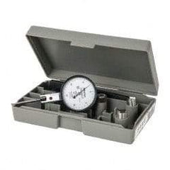 Mitutoyo - 0.03 Inch Range, 0.0005 Inch Dial Graduation, Horizontal Dial Test Indicator - 1.5748 Inch White Dial, 0-15-0 Dial Reading, Accurate to 0.0005 Inch - Exact Tool & Supply