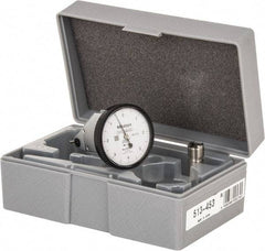 Mitutoyo - 0.008 Inch Range, 0.0001 Inch Dial Graduation, Vertical Dial Test Indicator - 1.5748 Inch White Dial, 0-4-0 Dial Reading, Accurate to 0.0001 Inch - Exact Tool & Supply
