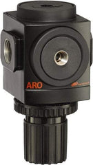 ARO/Ingersoll-Rand - 1/2 NPT Port, 210 CFM, Aluminum Standard Regulator - 0 to 140 psi Range, 250 Max psi Supply Pressure, 1/8" Gauge Port Thread, 3.15" Wide x 5.472" High - Exact Tool & Supply