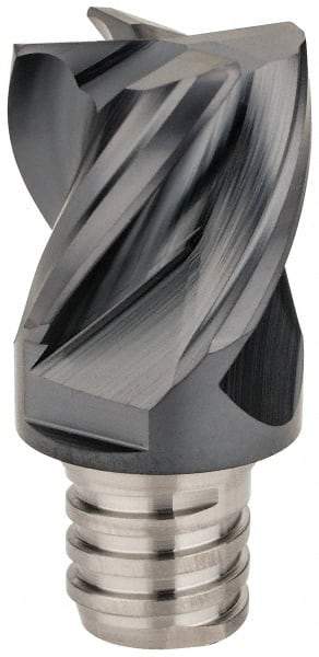 Iscar - MM EC-CF Grade IC908 Carbide End Milling Tip Insert - TiAlN Finish, 4 Flutes, 3/4" Cutting Diam, 0.629" Depth of Cut, 1" Extension, 0.031" Cnr Rad, 38° Helix - Exact Tool & Supply