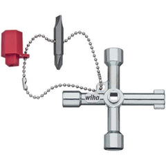 Wiha - Pullers, Extractors & Specialty Wrenches Type: Cabinet Key Capacity: Slotted & Phillips Insert Bits, Square 5, 6, 8mm, Triangle 9mm, 2-way Key Bit 5mm ID/9mmOD - Exact Tool & Supply