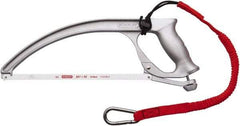 Stanley - 12" Tethered Hacksaw - 4" Throat Depth, Aluminum Handle, Ergonomically Designed D-Style Handle - Exact Tool & Supply