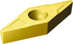 Sandvik Coromant - VBMT220 PF Grade 1525 Carbide Turning Insert - TiCN/TiN Finish, 35° Diamond, 1/4" Inscr Circle, 1/8" Thick, 0.2mm Corner Radius - Exact Tool & Supply