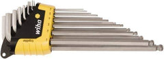 Wiha - 13 Piece L-Key Ball End Hex Key Set - Hex Range 0.05 to 3/8" - Exact Tool & Supply