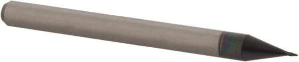 Accupro - 1/64", 0.022" LOC, 1/8" Shank Diam, 1-1/2" OAL, 2 Flute, Solid Carbide Square End Mill - Single End, AlTiN Finish, Spiral Flute, 30° Helix, Centercutting, Right Hand Cut, Right Hand Flute, Series Miniature - Exact Tool & Supply