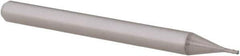 Accupro - 0.023", 0.069" LOC, 1/8" Shank Diam, 1-1/2" OAL, 4 Flute, Solid Carbide Square End Mill - Single End, Uncoated, Spiral Flute, 30° Helix, Centercutting, Right Hand Cut, Right Hand Flute, Series Miniature - Exact Tool & Supply