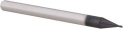 Accupro - 0.023", 0.035" LOC, 1/8" Shank Diam, 1-1/2" OAL, 4 Flute, Solid Carbide Square End Mill - Single End, AlTiN Finish, Spiral Flute, 30° Helix, Centercutting, Right Hand Cut, Right Hand Flute, Series Miniature - Exact Tool & Supply