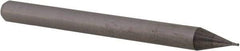 Accupro - 1/64", 0.022" LOC, 1/8" Shank Diam, 1-1/2" OAL, 4 Flute, Solid Carbide Square End Mill - Single End, Uncoated, Spiral Flute, 30° Helix, Centercutting, Right Hand Cut, Right Hand Flute, Series Miniature - Exact Tool & Supply