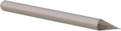 Accupro - 0.011", 0.016" LOC, 1/8" Shank Diam, 1-1/2" OAL, 4 Flute, Solid Carbide Square End Mill - Single End, Uncoated, Spiral Flute, 30° Helix, Centercutting, Right Hand Cut, Right Hand Flute, Series Miniature - Exact Tool & Supply