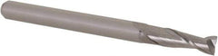 Accupro - 0.115", 0.345" LOC, 1/8" Shank Diam, 1-1/2" OAL, 2 Flute, Solid Carbide Square End Mill - Single End, Uncoated, Spiral Flute, 30° Helix, Centercutting, Right Hand Cut, Right Hand Flute, Series Miniature - Exact Tool & Supply