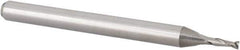 Accupro - 3/64", 0.141" LOC, 1/8" Shank Diam, 1-1/2" OAL, 2 Flute, Solid Carbide Square End Mill - Single End, Uncoated, Spiral Flute, 30° Helix, Centercutting, Right Hand Cut, Right Hand Flute, Series Miniature - Exact Tool & Supply