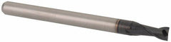 Accupro - 0.115", 0.173" LOC, 1/8" Shank Diam, 1-1/2" OAL, 2 Flute, Solid Carbide Square End Mill - Single End, AlTiN Finish, Spiral Flute, 30° Helix, Centercutting, Right Hand Cut, Right Hand Flute, Series Miniature - Exact Tool & Supply