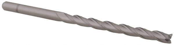 Accupro - 1/8", 1-1/2" LOC, 1/8" Shank Diam, 3" OAL, 3 Flute, Solid Carbide Square End Mill - Single End, Uncoated, Spiral Flute, 30° Helix, Centercutting, Right Hand Cut, Right Hand Flute, Series Miniature - Exact Tool & Supply