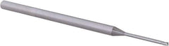 Accupro - 3/64", 0.07" LOC, 1/8" Shank Diam, 2-1/2" OAL, 3 Flute, Solid Carbide Square End Mill - Single End, Uncoated, Spiral Flute, 30° Helix, Centercutting, Right Hand Cut, Right Hand Flute, Series Miniature - Exact Tool & Supply