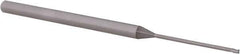 Accupro - 0.04", 0.06" LOC, 1/8" Shank Diam, 2-1/2" OAL, 3 Flute, Solid Carbide Square End Mill - Single End, Uncoated, Spiral Flute, 30° Helix, Centercutting, Right Hand Cut, Right Hand Flute, Series Miniature - Exact Tool & Supply