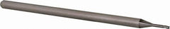 Accupro - 0.0394", 0.059" LOC, 1/8" Shank Diam, 2-1/2" OAL, 3 Flute, Solid Carbide Square End Mill - Single End, Uncoated, Spiral Flute, 30° Helix, Centercutting, Right Hand Cut, Right Hand Flute, Series Miniature - Exact Tool & Supply