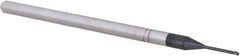 Accupro - 1/32", 0.046" LOC, 1/8" Shank Diam, 2-1/2" OAL, 3 Flute, Solid Carbide Square End Mill - Single End, AlTiN Finish, Spiral Flute, 30° Helix, Centercutting, Right Hand Cut, Right Hand Flute, Series Miniature - Exact Tool & Supply