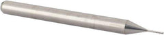 Accupro - 1/32", 0.093" LOC, 1/8" Shank Diam, 1-1/2" OAL, 4 Flute, Solid Carbide Square End Mill - Single End, Uncoated, Spiral Flute, 30° Helix, Centercutting, Right Hand Cut, Right Hand Flute, Series Miniature - Exact Tool & Supply