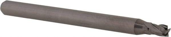 Accupro - 0.09", 0.135" LOC, 1/8" Shank Diam, 1-1/2" OAL, 4 Flute, Solid Carbide Square End Mill - Single End, Uncoated, Spiral Flute, 30° Helix, Centercutting, Right Hand Cut, Right Hand Flute, Series Miniature - Exact Tool & Supply