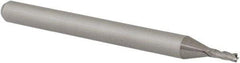 Accupro - 0.046", 0.138" LOC, 1/8" Shank Diam, 1-1/2" OAL, 4 Flute, Solid Carbide Square End Mill - Single End, Uncoated, Spiral Flute, 30° Helix, Centercutting, Right Hand Cut, Right Hand Flute, Series Miniature - Exact Tool & Supply