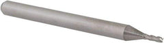 Accupro - 0.044", 0.132" LOC, 1/8" Shank Diam, 1-1/2" OAL, 4 Flute, Solid Carbide Square End Mill - Single End, Uncoated, Spiral Flute, 30° Helix, Centercutting, Right Hand Cut, Right Hand Flute, Series Miniature - Exact Tool & Supply