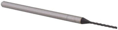 Accupro - 0.04", 0.48" LOC, 1/8" Shank Diam, 2-1/2" OAL, 3 Flute, Solid Carbide Square End Mill - Single End, AlTiN Finish, Spiral Flute, 30° Helix, Centercutting, Right Hand Cut, Right Hand Flute, Series Miniature - Exact Tool & Supply