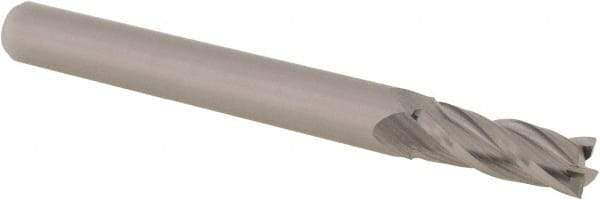 Accupro - 7/32", 5/8" LOC, 1/4" Shank Diam, 2-1/2" OAL, 4 Flute, Solid Carbide Square End Mill - Single End, Uncoated, Spiral Flute, 30° Helix, Centercutting, Right Hand Cut, Right Hand Flute, Series Miniature - Exact Tool & Supply