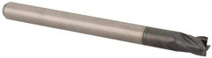 Accupro - 5/32", 0.562" LOC, 3/16" Shank Diam, 2" OAL, 4 Flute, Solid Carbide Square End Mill - Single End, AlTiN Finish, Spiral Flute, 30° Helix, Centercutting, Right Hand Cut, Right Hand Flute, Series Miniature - Exact Tool & Supply