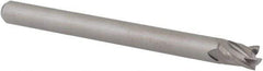 Accupro - 0.12", 0.18" LOC, 1/8" Shank Diam, 1-1/2" OAL, 4 Flute, Solid Carbide Square End Mill - Single End, Uncoated, Spiral Flute, 30° Helix, Centercutting, Right Hand Cut, Right Hand Flute, Series Miniature - Exact Tool & Supply