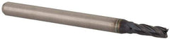 Accupro - 0.1", 0.15" LOC, 1/8" Shank Diam, 1-1/2" OAL, 4 Flute, Solid Carbide Square End Mill - Single End, AlTiN Finish, Spiral Flute, 30° Helix, Centercutting, Right Hand Cut, Right Hand Flute, Series Miniature - Exact Tool & Supply