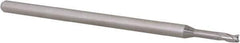 Accupro - 5/64", 0.117" LOC, 1/8" Shank Diam, 2-1/2" OAL, 3 Flute, Solid Carbide Square End Mill - Single End, Uncoated, Spiral Flute, 30° Helix, Centercutting, Right Hand Cut, Right Hand Flute, Series Miniature - Exact Tool & Supply