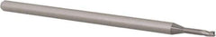 Accupro - 1/16", 0.093" LOC, 1/8" Shank Diam, 2-1/2" OAL, 3 Flute, Solid Carbide Square End Mill - Single End, Uncoated, Spiral Flute, 30° Helix, Centercutting, Right Hand Cut, Right Hand Flute, Series Miniature - Exact Tool & Supply