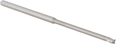 Accupro - 3/32", 0.139" LOC, 1/8" Shank Diam, 3" OAL, 3 Flute, Solid Carbide Square End Mill - Single End, Uncoated, Spiral Flute, 30° Helix, Centercutting, Right Hand Cut, Right Hand Flute, Series Miniature - Exact Tool & Supply