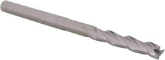 Accupro - 3/16", 1-1/8" LOC, 3/16" Shank Diam, 3" OAL, 3 Flute, Solid Carbide Square End Mill - Single End, Uncoated, Spiral Flute, 30° Helix, Centercutting, Right Hand Cut, Right Hand Flute, Series Miniature - Exact Tool & Supply