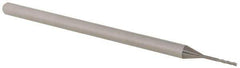 Accupro - 1/32", 0.155" LOC, 1/8" Shank Diam, 2-1/2" OAL, 3 Flute, Solid Carbide Square End Mill - Single End, Uncoated, Spiral Flute, 30° Helix, Centercutting, Right Hand Cut, Right Hand Flute, Series Miniature - Exact Tool & Supply