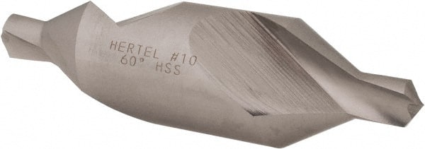 Hertel - #10 Plain Cut 60° Incl Angle High Speed Steel Combo Drill & Countersink - Exact Tool & Supply