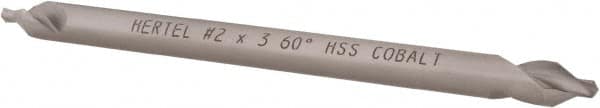 Hertel - #2 Plain Cut 60° Incl Angle Cobalt Combo Drill & Countersink - Exact Tool & Supply