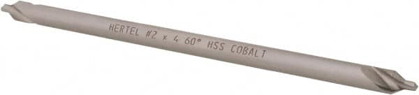 Hertel - #2 Plain Cut 60° Incl Angle Cobalt Combo Drill & Countersink - Exact Tool & Supply