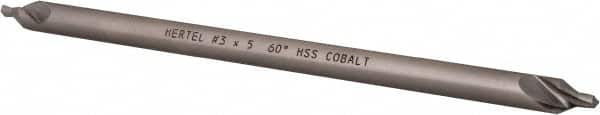 Hertel - #3 Plain Cut 60° Incl Angle Cobalt Combo Drill & Countersink - Exact Tool & Supply