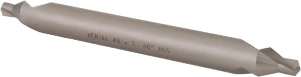 Hertel - #6 Plain Cut 60° Incl Angle High Speed Steel Combo Drill & Countersink - Exact Tool & Supply
