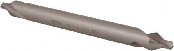 Hertel - #5 Plain Cut 60° Incl Angle High Speed Steel Combo Drill & Countersink - Exact Tool & Supply