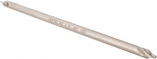 Hertel - #2 Plain Cut 60° Incl Angle High Speed Steel Combo Drill & Countersink - Exact Tool & Supply