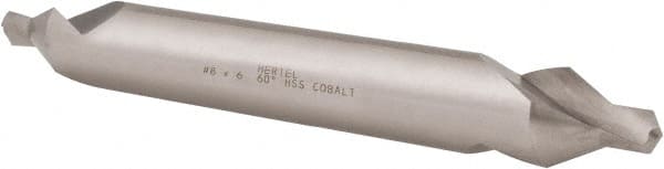 Hertel - #8 Plain Cut 60° Incl Angle Cobalt Combo Drill & Countersink - Exact Tool & Supply