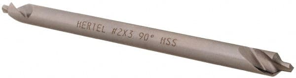 Hertel - #2 Plain Cut 90° Incl Angle High Speed Steel Combo Drill & Countersink - Exact Tool & Supply