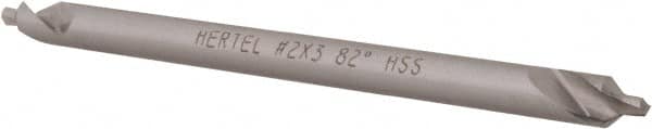 Hertel - #2 Plain Cut 82° Incl Angle High Speed Steel Combo Drill & Countersink - Exact Tool & Supply