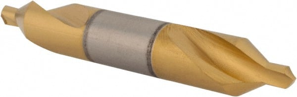 Hertel - #4-1/2 Plain Cut 60° Incl Angle High Speed Steel Combo Drill & Countersink - Exact Tool & Supply