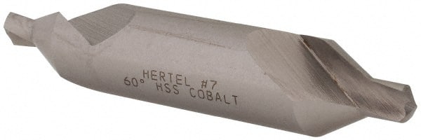 Hertel - #7 Plain Cut 60° Incl Angle Cobalt Combo Drill & Countersink - Exact Tool & Supply