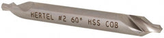 Hertel - #2 Plain Cut 60° Incl Angle Cobalt Combo Drill & Countersink - Exact Tool & Supply