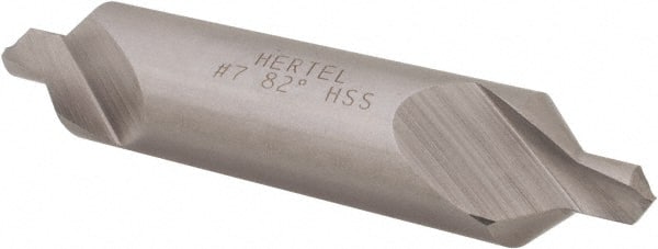 Hertel - #7 Plain Cut 82° Incl Angle High Speed Steel Combo Drill & Countersink - Exact Tool & Supply