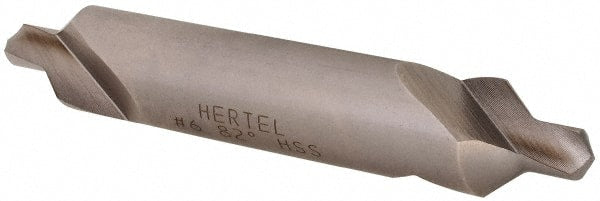 Hertel - #6 Plain Cut 82° Incl Angle High Speed Steel Combo Drill & Countersink - Exact Tool & Supply